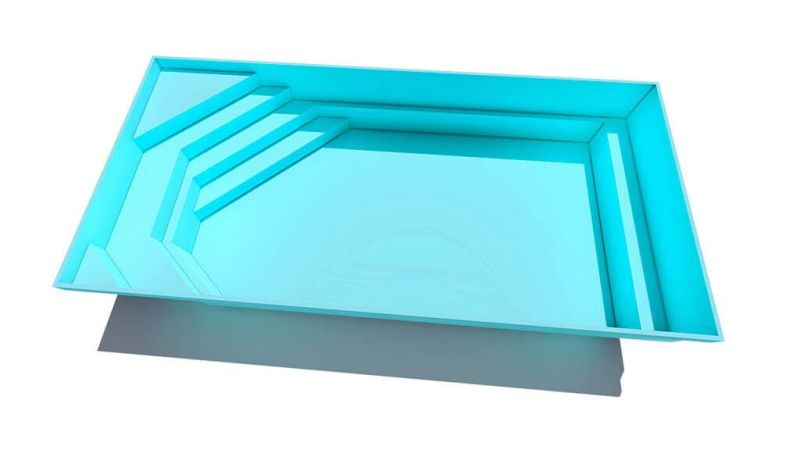 Célestine : Piscine coque moderne avec banquette et sécurité intégrée