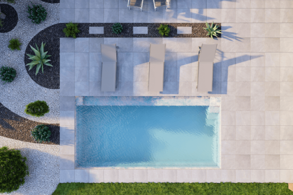 Angélite – Piscine compacte avec banquette longitudinale
