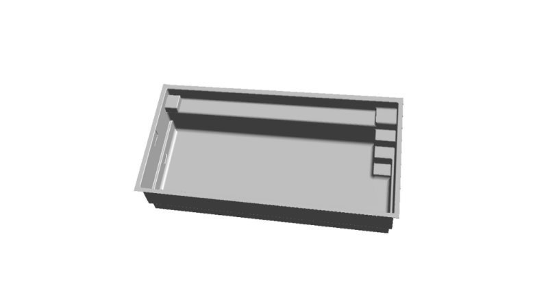 Angélite – Piscine compacte avec banquette longitudinale