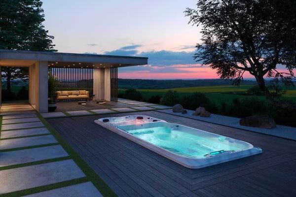 Spa de nage Jacuzzi® J-19 PowerPro™ Bizone – Entraînement intensif & détente ciblée dans deux zones distinctes